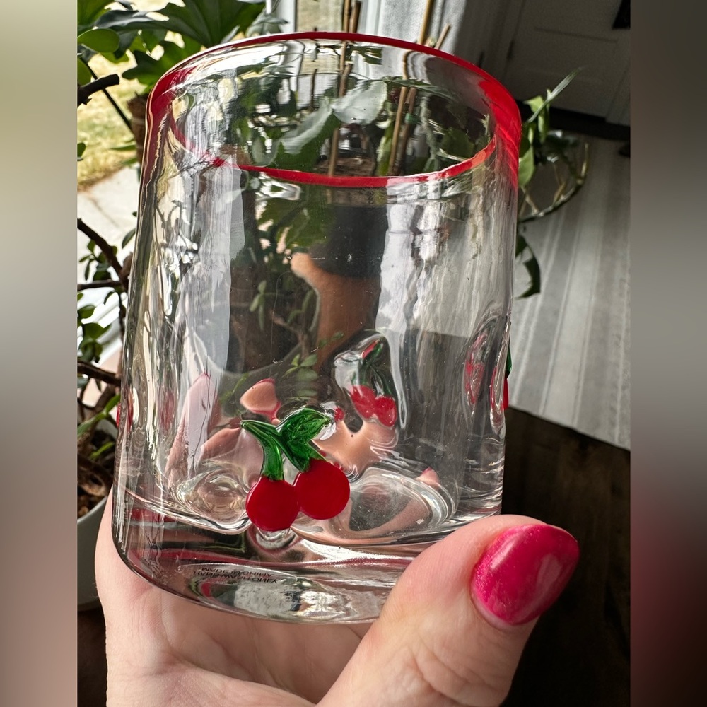 🍒 Anthropologie like icon glasses * cherry icon glass 🍒